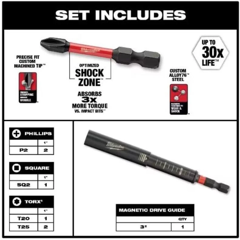 مجموعه راهنمای مغناطیسی درایو ضربه ای 3 اینچی میلواکی 48-32-4515 - 7 عددی مجموعه راهنمای مغناطیسی درایو ضربه ای 3 اینچی میلواکی 48-32-4515 - 7 عددی