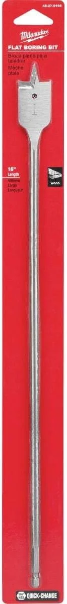 مته تخت تعویض سریع میلواکی 48-27-0195، قطر 2.5 سانتی متر در طول 40 سانتی متر، فولاد تندبر مته تخت تعویض سریع میلواکی 48-27-0195، قطر 2.5 سانتی متر در طول 40 سانتی متر، فولاد تندبر