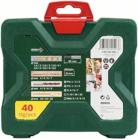 مجموعه ۴۰ عددی مته تیتانیومی و سری پیچ گوشتی بوش X-Line (مناسب چوب، مصالح ساختمانی و فلز، لوازم جانبی دریل) مجموعه ۴۰ عددی مته تیتانیومی و سری پیچ گوشتی بوش X-Line (مناسب چوب، مصالح ساختمانی و فلز، لوازم جانبی دریل)