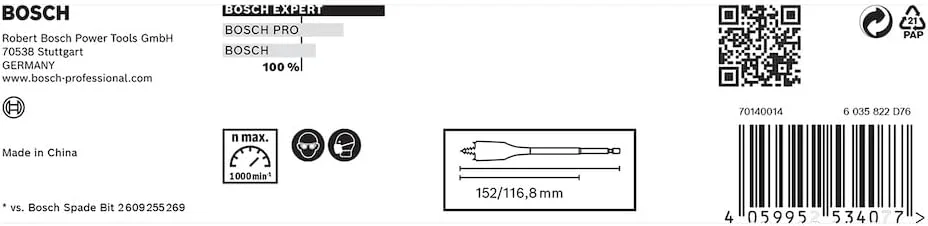 مجموعه مته های تخت نجاری بوش پروفشنال مدل Expert SelfCut Speed، 6 عددی (مناسب چوب نرم، نئوپان، قطر 13-25 میلی متر، لوازم جانبی دریل چکشی)