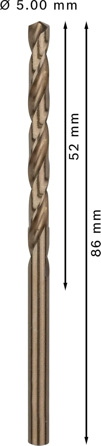 مجموعه ۱۰ عددی مته فلزات بوش، خاکستری، ۵ میلی متر، HSS-CO P10