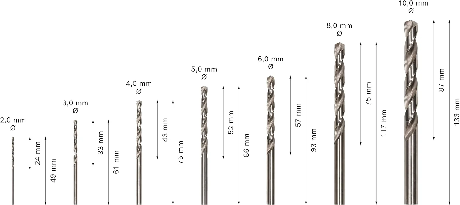 مجموعه مته فلز Bosch 2608589296 مدل ''Mini X-Line'' Hss، ۷ عددی
