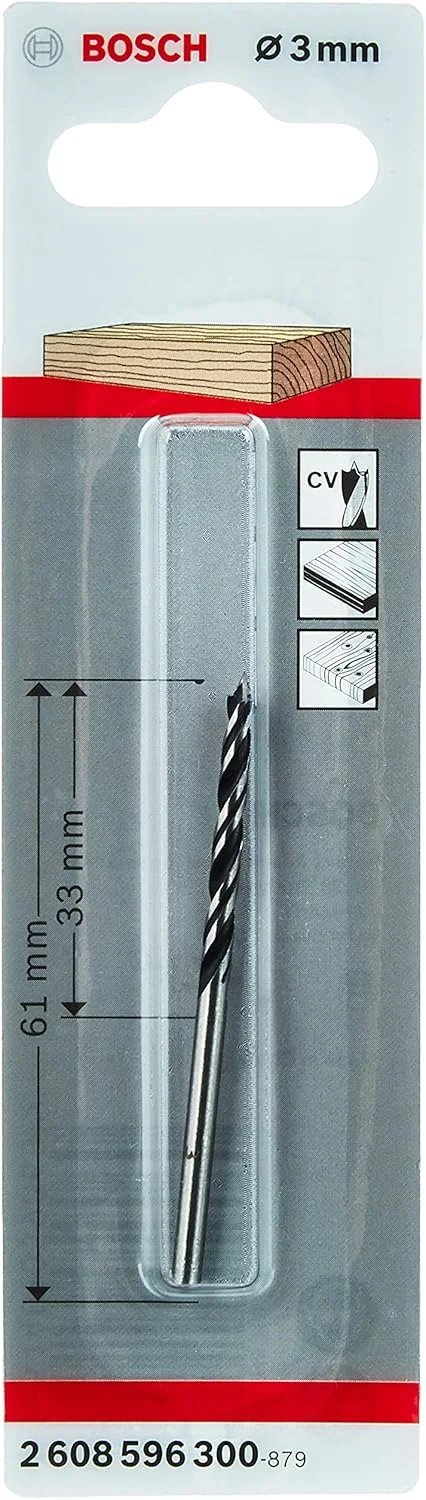 مته چوب گرد برشی بوش پروفشنال (مناسب چوب، قطر 3 × 33 × 61 میلی‌متر، لوازم جانبی دریل)