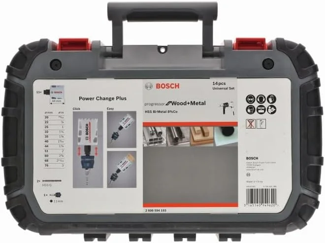 مجموعه اره گردبر универсальный بوش پروفشنال ۱۴ عددی برای چوب و فلز (Ø 20-76 میلی متر، مته جانبی)