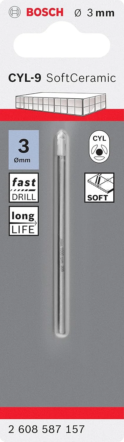 مته کاشی سرامیک نرم CYL-9 بوش پروفشنال، سایز 3x70 میلی متر