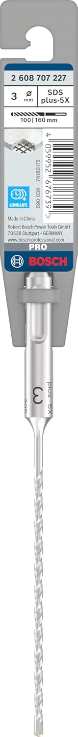 مته چکش SDS plus-5X بوش، مناسب بتن مسلح و بتن، قطر 3.00 میلی متر، لوازم جانبی حرفه ای دریل چکشی مته چکش SDS plus-5X بوش، مناسب بتن مسلح و بتن، قطر 3.00 میلی متر، لوازم جانبی حرفه ای دریل چکشی