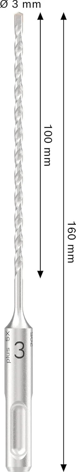 مته چکش SDS plus-5X بوش، مناسب بتن مسلح و بتن، قطر 3.00 میلی متر، لوازم جانبی حرفه ای دریل چکشی مته چکش SDS plus-5X بوش، مناسب بتن مسلح و بتن، قطر 3.00 میلی متر، لوازم جانبی حرفه ای دریل چکشی