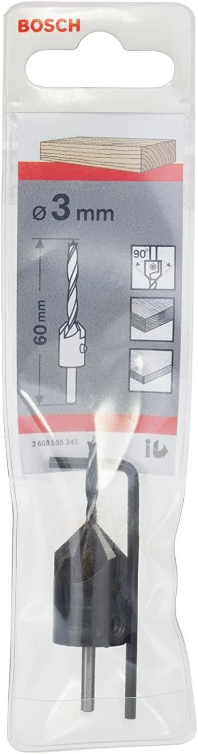 مته چوب گرد حرفه ای بوش (ساقه استوانه ای 3 میلی متری با خزینه 90 درجه) مته چوب گرد حرفه ای بوش (ساقه استوانه ای 3 میلی متری با خزینه 90 درجه)