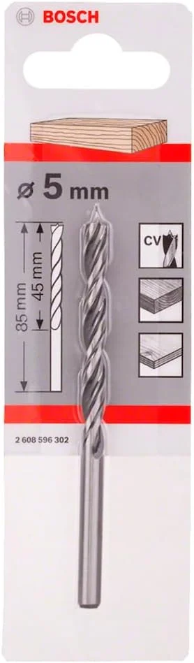 مته چوب گرد برشی بوش پروفشنال (مناسب چوب، قطر 5 x 52 x 86 میلی متر، لوازم جانبی دریل) مته چوب گرد برشی بوش پروفشنال (مناسب چوب، قطر 5 x 52 x 86 میلی متر، لوازم جانبی دریل)