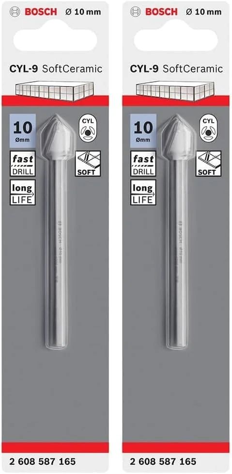 مته سرامیک CYL-9 بوش پروفشنال (مناسب برای سرامیک های نرم، قطر 10 × 90 میلی متر، لوازم جانبی دریل) (بسته 2 عددی) مته سرامیک CYL-9 بوش پروفشنال (مناسب برای سرامیک های نرم، قطر 10 × 90 میلی متر، لوازم جانبی دریل) (بسته 2 عددی)