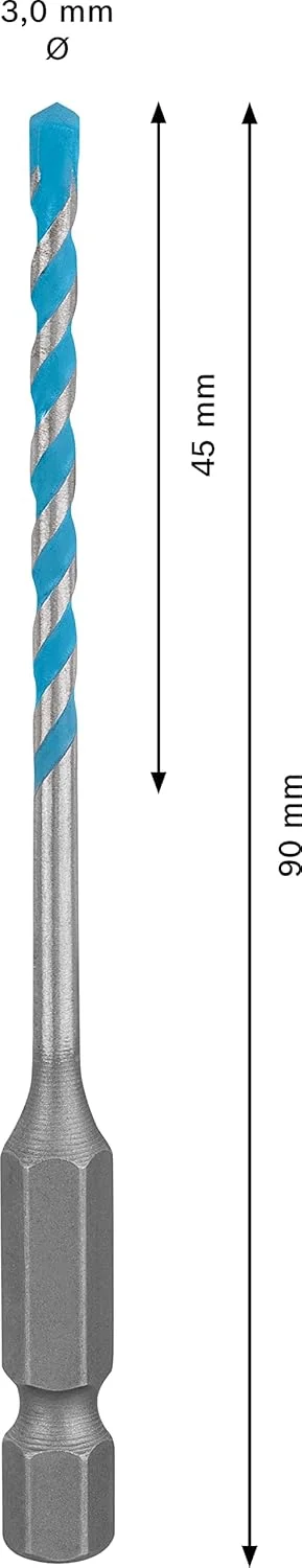 مته چند منظوره بوش EXPERT HEX-9 (برای بتن، کاشی نرم، Ø 3.00 میلی متر، لوازم جانبی حرفه ای دریل ضربه ای/دریل پیچ گوشتی، دریل چرخشی/دریل پیچ گوشتی)