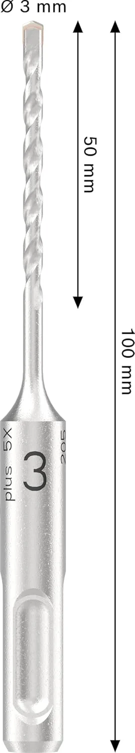 مته چکش SDS plus-5X بوش، مناسب بتن مسلح و بتن، قطر 3.00 میلی متر، لوازم جانبی دریل چکش حرفه ای مته چکش SDS plus-5X بوش، مناسب بتن مسلح و بتن، قطر 3.00 میلی متر، لوازم جانبی دریل چکش حرفه ای