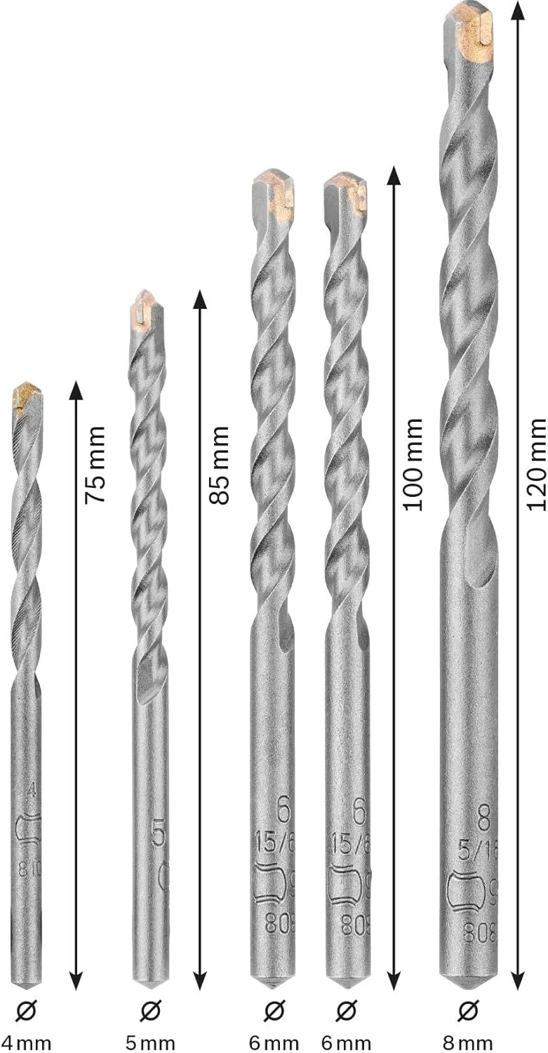 مجموعه 5 عددی مته بتن بوش پروفشنال مدل 260925C095 (مناسب بتن، لوازم جانبی دریل چکشی)