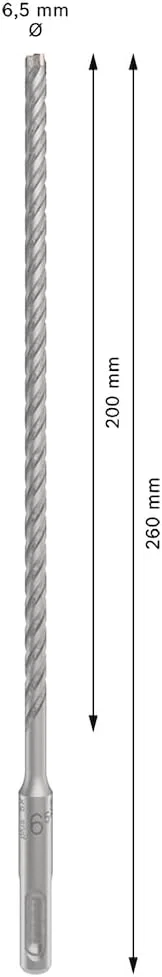 مته چکش SDS plus-5X بوش، مناسب بتن مسلح و بتن، قطر 6.50 میلی متر، لوازم جانبی دریل چکش حرفه ای