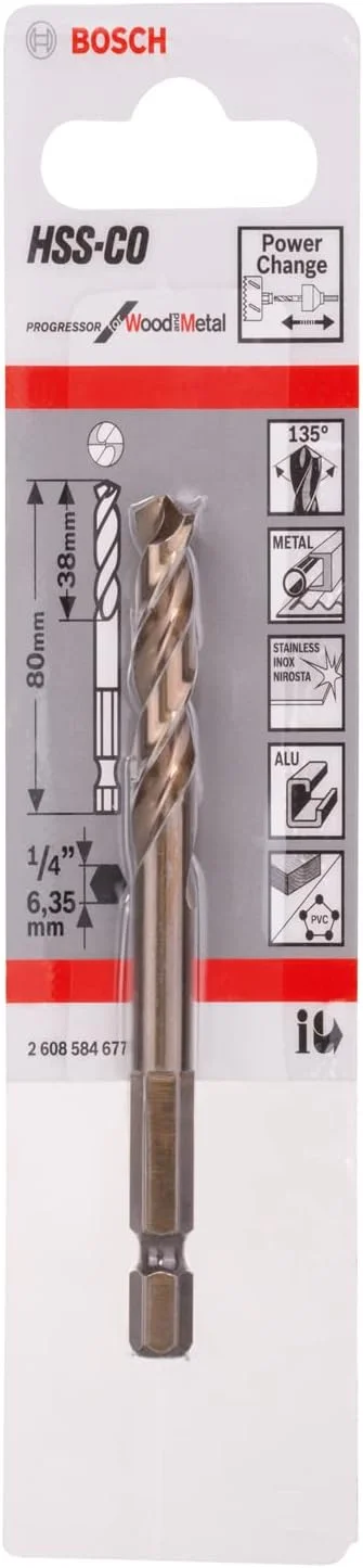 مته راهنما HSS-Co بوش مدل 2608584677 (قطر 7.15 میلی متر، لوازم جانبی دریل)، نقره ای/قهوه ای، 8 سانتی متر × 4.4 سانتی متر × 0.9 سانتی متر