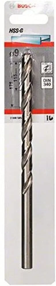 مته فلز HSS-G بوش پروفشنال، DIN 340 (مناسب فلز، Ø 9 x 115 x 175 میلی متر، لوازم جانبی دریل)