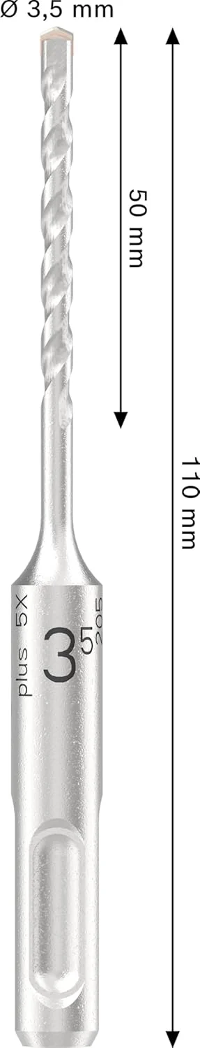 مته چکش SDS plus-5X بوش، مناسب بتن مسلح و بتن، قطر 3.50 میلی متر، لوازم جانبی دریل چکش حرفه ای مته چکش SDS plus-5X بوش، مناسب بتن مسلح و بتن، قطر 3.50 میلی متر، لوازم جانبی دریل چکش حرفه ای