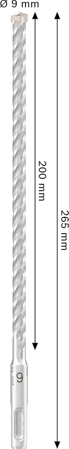 مته چکش SDS plus-5X بوش، مناسب بتن مسلح و بتن، قطر 9.00 میلی متر، لوازم جانبی دریل چکشی حرفه ای مته چکش SDS plus-5X بوش، مناسب بتن مسلح و بتن، قطر 9.00 میلی متر، لوازم جانبی دریل چکشی حرفه ای