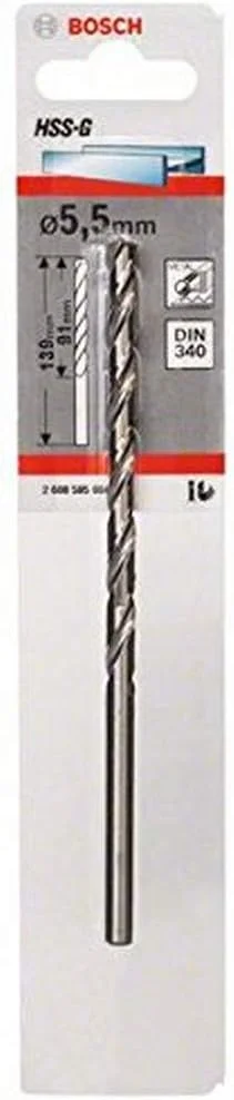 مته فلز HSS-G DIN 340 بوش پروفشنال (مناسب فلز، Ø 5.5 x 91 x 139 میلی متر، متعلقات دریل) مته فلز HSS-G DIN 340 بوش پروفشنال (مناسب فلز، Ø 5.5 x 91 x 139 میلی متر، متعلقات دریل)