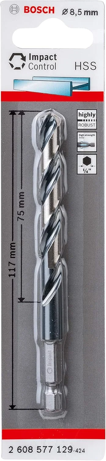 مته فلز HSS Impact Control بوش پروفشنال 2608577129، 8.5 x 75 x 117 میلی متر مته فلز HSS Impact Control بوش پروفشنال 2608577129، 8.5 x 75 x 117 میلی متر