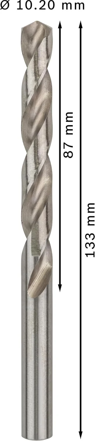 مته فلز بوش پروفشنال 5 عددی HSS-G DIN 338 (برای فلز، Ø 10.2 x 87 x 133 میلی متر، لوازم جانبی دریل)