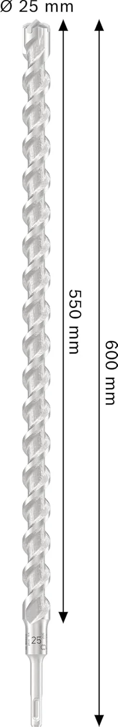 مته چکش SDS plus-5X بوش، مناسب بتن مسلح و بتن، قطر 25.00 میلی متر، لوازم جانبی دریل چکش حرفه ای