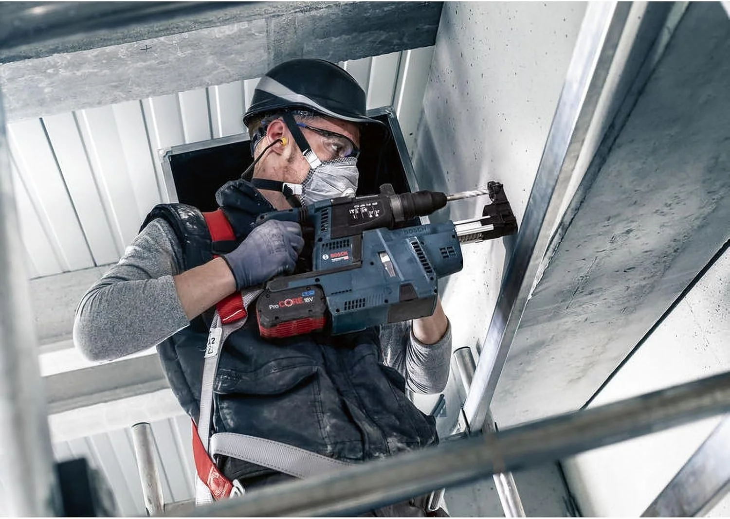 مته چکش SDS plus-5X بوش، مناسب بتن مسلح و بتن، قطر 6.50 میلی متر، لوازم جانبی دریل چکش حرفه ای