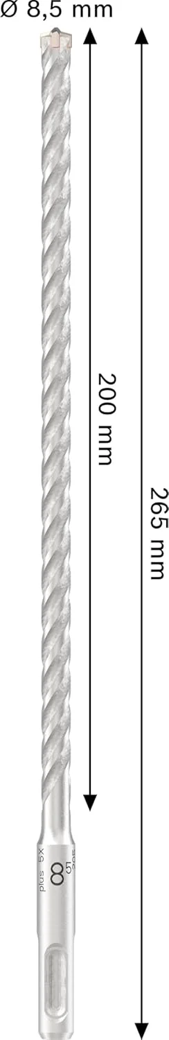 مته چکش SDS plus-5X بوش، مناسب بتن مسلح و بتن، قطر 8.50 میلی متر، لوازم جانبی دریل چکش حرفه ای