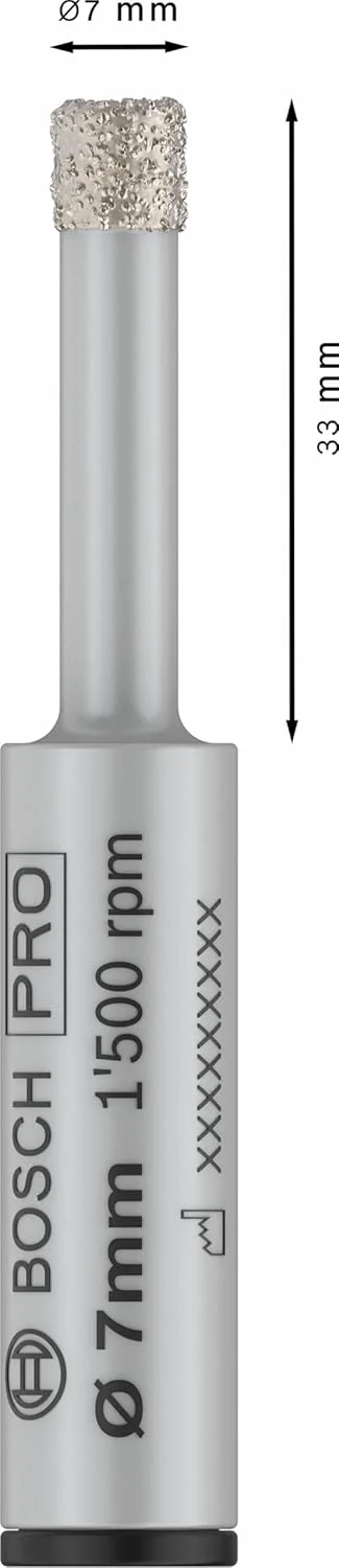 مته سرامیک خشک بوش مدل PRO Ceramic، ساق استوانه ای (مناسب برای کاشی و سرامیک سخت، قطر 7 میلی متر، لوازم جانبی حرفه ای برای دریل های چرخشی) مته سرامیک خشک بوش مدل PRO Ceramic، ساق استوانه ای (مناسب برای کاشی و سرامیک سخت، قطر 7 میلی متر، لوازم جانبی حرفه ای برای دریل های چرخشی)