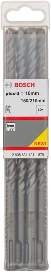 مته چکش SDS Plus-3 بوش پروفشنال (مناسب برای بتن، 10 x 150 x 210 میلی متر، لوازم جانبی دریل چکش)