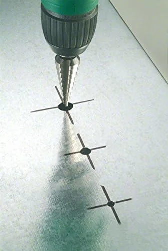 مته پله ای حرفه ای HSS TiN بوش با ساق سه پخ (قطر 4-12 میلی متر، 9 پله)