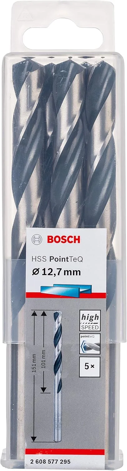 مجموعه 5 عددی مته مارپیچ HSS PointTeQ بوش پروفشنال (مناسب فلز، 12.7 x 101 x 151 میلی متر، لوازم جانبی دریل)