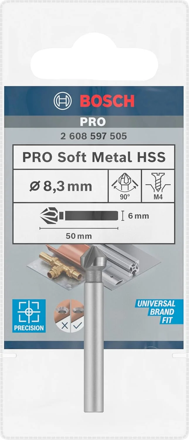 مته خزینه کونیک HSS بوش مدل PRO Soft Metal (مناسب برای آلومینیوم، فلزات غیرآهنی، قطر 8.3 میلی متر، لوازم جانبی حرفه ای دریل/پیچ گوشتی)