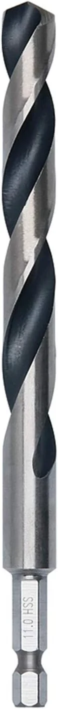 مته فلز HSS PointTeQ بوش پروفشنال (قطر: 11.0 میلی متر، طول کارکرد: 94 میلی متر، طول کل: 142 میلی متر، دنباله شش گوش ¼ اینچ، لوازم جانبی برای دریل های ضربه ای و دریل پیچ گوشتی ها)