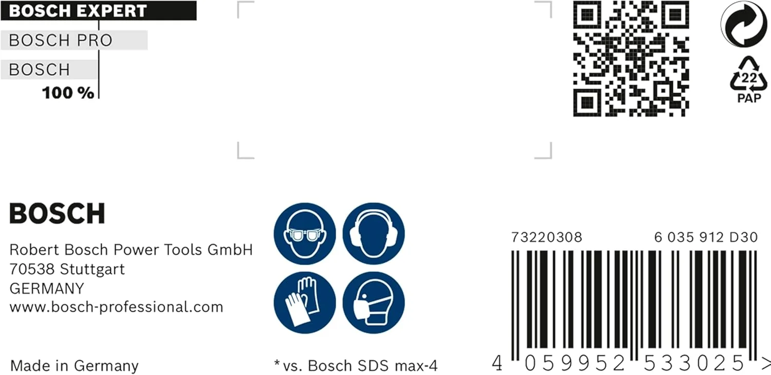 مته چکش تخریب بوش Professional 1x Expert SDS max-8X (قطر 20,00x320 میلی متر، لوازم جانبی چکش تخریب)