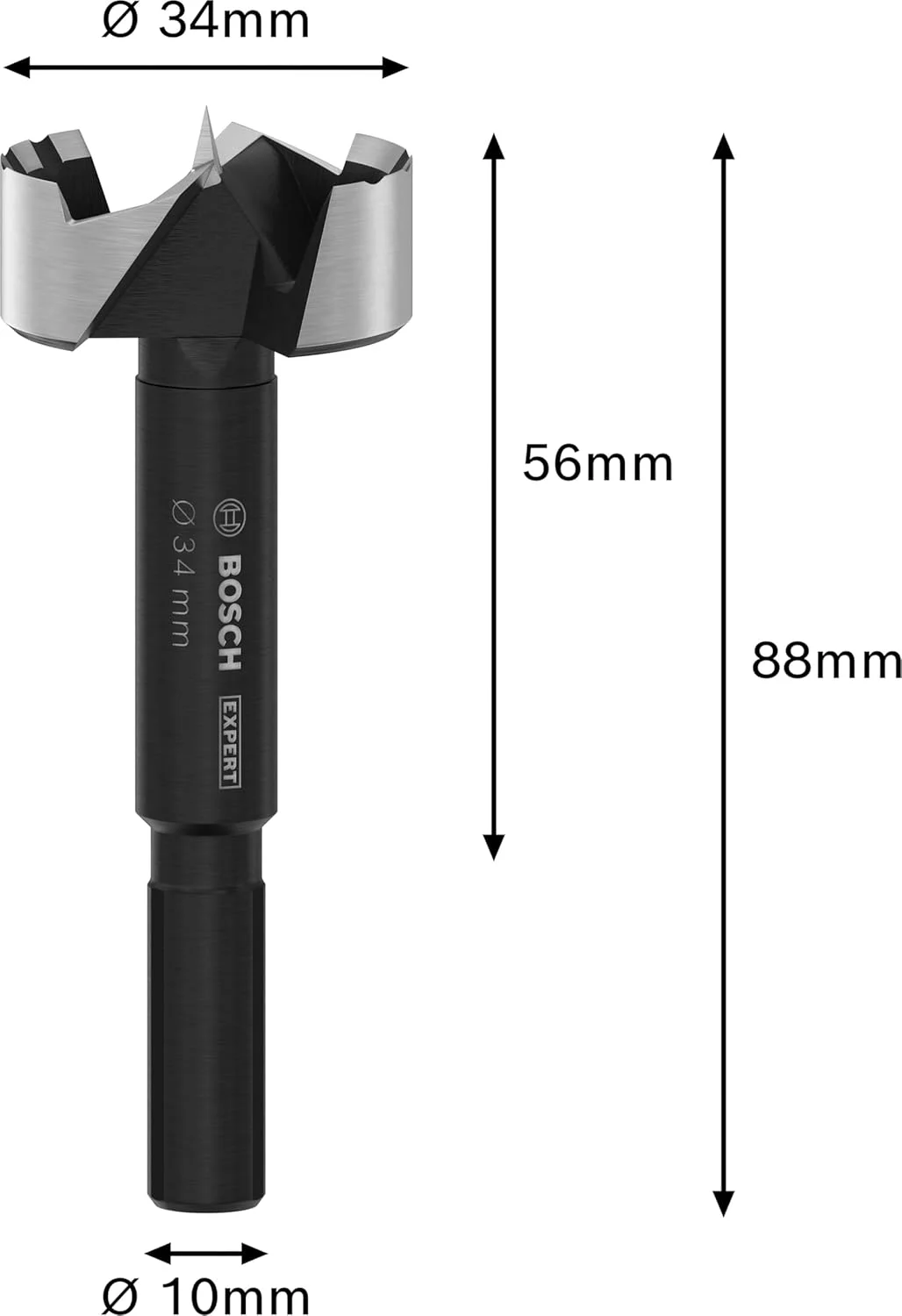 مته گازور چوب بوش Expert، مناسب چوب نرم و سخت، قطر 34 میلی متر، لوازم جانبی حرفه ای دریل و پیچ گوشتی