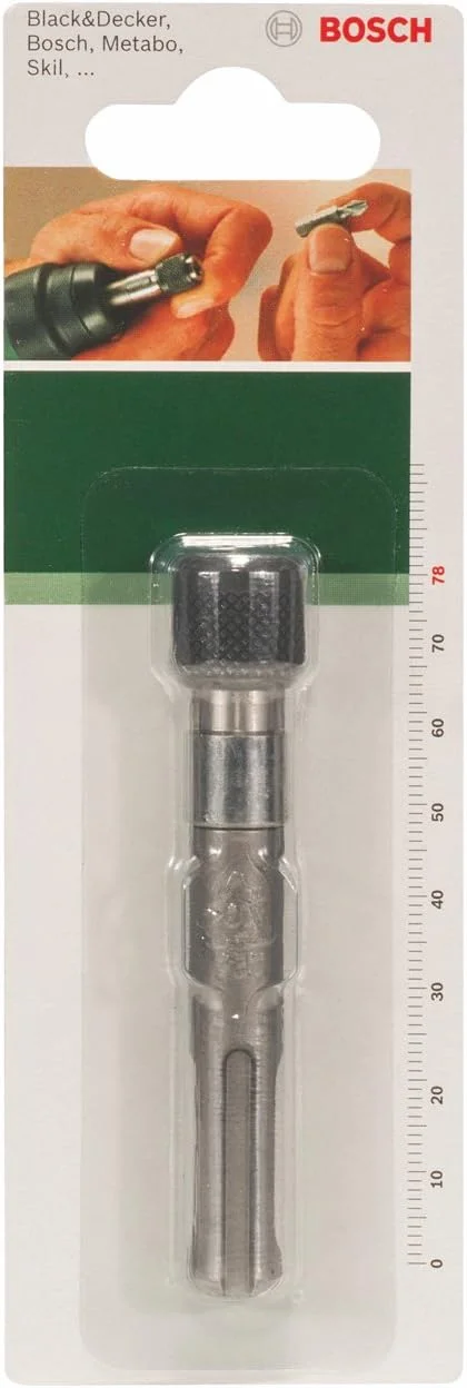 نگهدارنده یونیورسال SDS-Plus بوش مدل 2609255903 با طول 78 میلی‌متر به همراه سه نظام/دنباله تعویض سریع، آهنربای دائمی و حلقه فنری