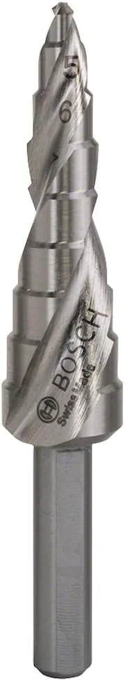 مته پله ای 9 مرحله ای بوش پروفشنال HSS (برای فلز، پلاستیک، Ø 4-12 میلی متر، ارتفاع پله 4 میلی متر، ساق 6 میلی متر، لوازم جانبی برای دریل های چرخشی)