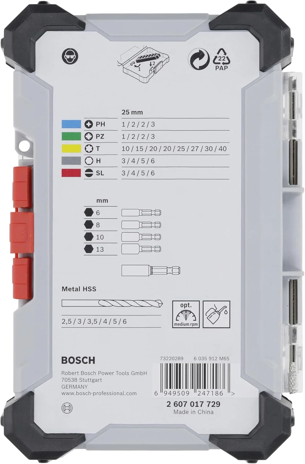 مجموعه 35 عددی سری پیچ گوشتی بسیار سخت و مته فلزی HSS بوش (197 x 110.5 میلی متر، لوازم جانبی حرفه ای پیچ گوشتی، مته)