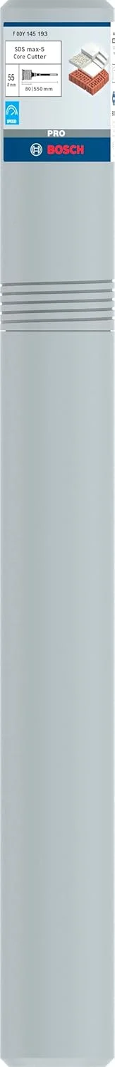 مته گردبر بتن بوش مدل PRO SDS max-5، یک تکه (مناسب بتن، بلوک ساختمانی بتنی، قطر 55 میلی متر، ابزار جانبی حرفه ای دریل چکشی چرخشی)