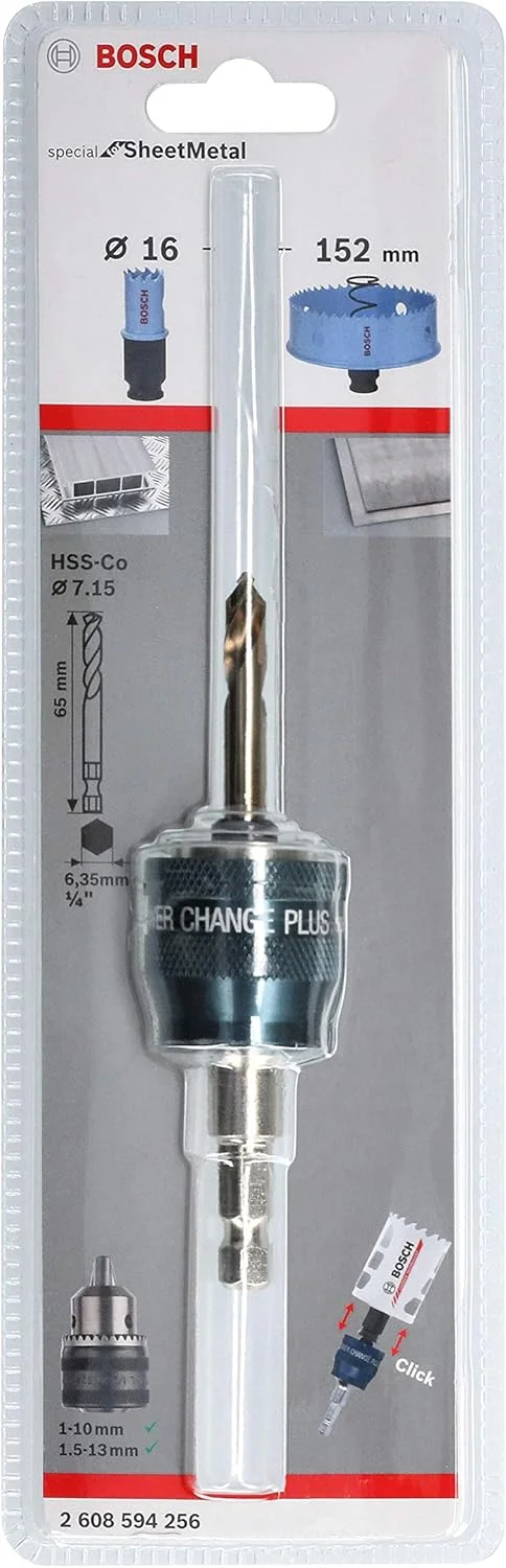 آداپتور Power Change Plus بوش پروفشنال 2608594256 (محل اتصال 3/8 اینچ، دنباله شش گوش، شامل مته Hss-Co 7.15 X 65 میلی متر، لوازم جانبی اره گردبر)، رنگ، سایز