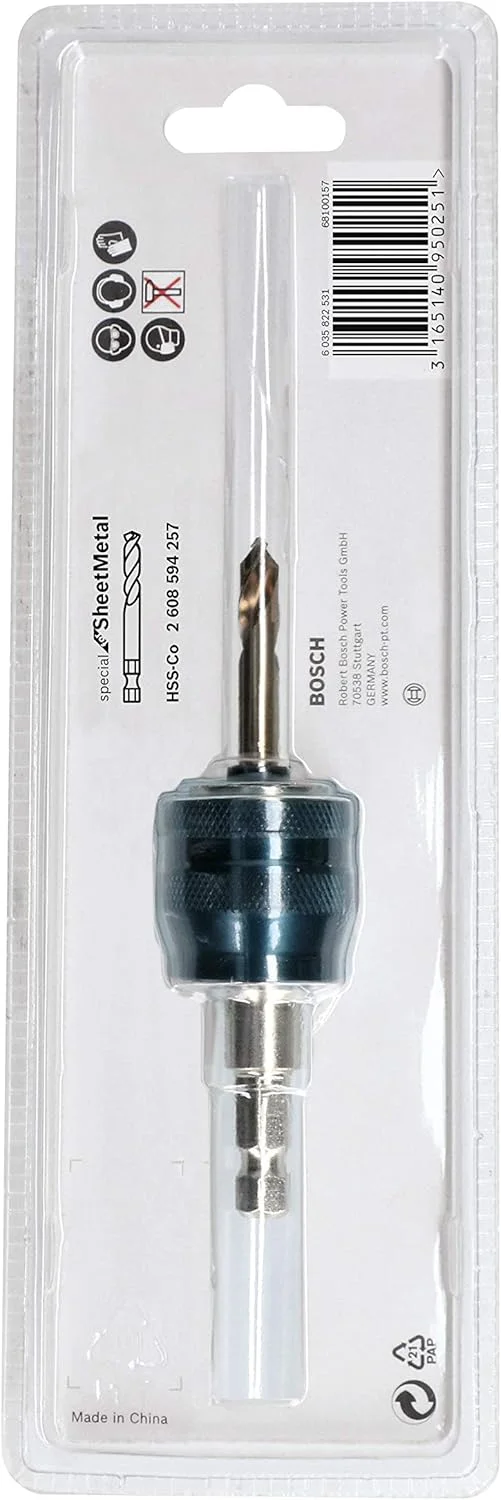 آداپتور Power Change Plus بوش پروفشنال 2608594256 (محل اتصال 3/8 اینچ، دنباله شش گوش، شامل مته Hss-Co 7.15 X 65 میلی متر، لوازم جانبی اره گردبر)، رنگ، سایز