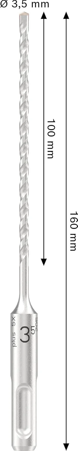 مته چکش SDS plus-5X بوش 1x PRO (برای بتن مسلح، بتن، Ø 3,50 میلی متر، لوازم جانبی حرفه ای چکش چرخشی)