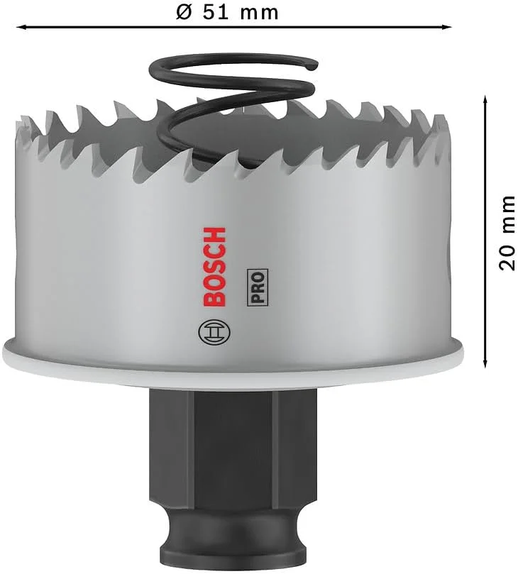 مته گردبر Power Change Plus بوش مخصوص ورق فلزی (برای ورق استیل، ورق فولادی، قطر 51 میلی متر، لوازم جانبی حرفه ای دریل/پیچ گوشتی)