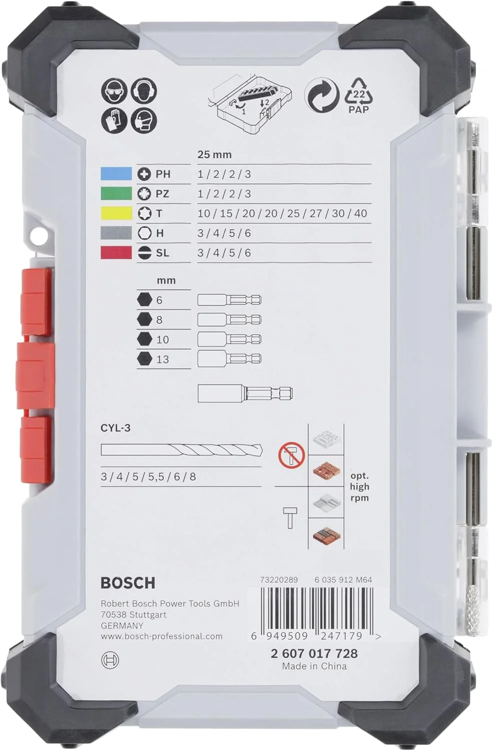 مجموعه 35 عددی سری پیچ گوشتی بسیار سخت بوش و مته CYL-3 (197 x 110.5 میلی متر، لوازم جانبی حرفه ای پیچ گوشتی، مته)