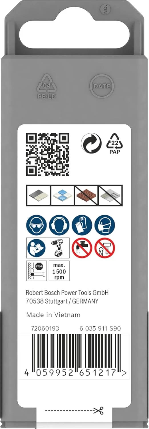 مته سرامیک خشک بوش مدل PRO Ceramic، ساق استوانه ای (مناسب برای کاشی و سرامیک سخت، قطر 8 میلی متر، ابزار حرفه ای برای دریل های چرخشی)