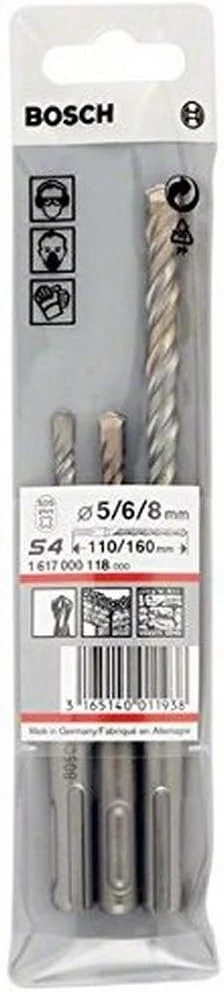 مجموعه مته چکش برقی بوش پروفشنال SDS-plus-5، 3 عددی (طول کلی 115 میلی متر، طول کارکرد 50 میلی متر)، 1617000118