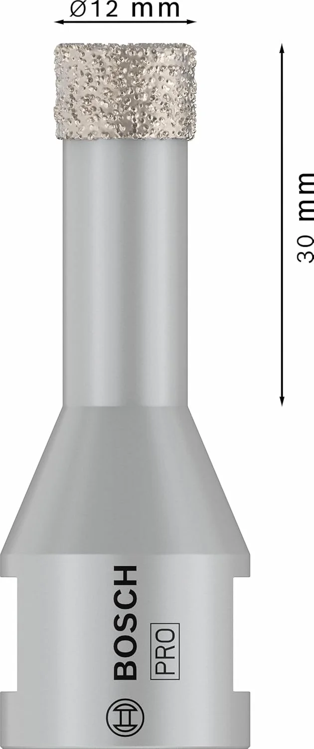 مته الماسه سرامیک بوش مدل Dry Speed، مناسب برای سوراخکاری خشک سرامیک سخت، قطر 12x30 میلی متر، لوازم جانبی حرفه ای سنگ فرز