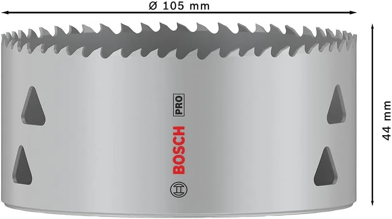 مته گردبر چند منظوره بوش سری PRO (مناسب چوب نرم، دیوار خشک، قطر 105 میلی متر، لوازم جانبی حرفه ای دریل/پیچ گوشتی)