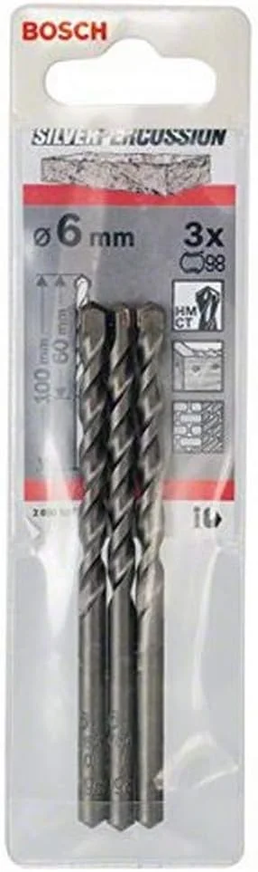 مجموعه ۳ عددی مته چرخشی بتن بوش مدل CYL-3 سایز ۶ میلیمتر مجموعه ۳ عددی مته چرخشی بتن بوش مدل CYL-3 سایز ۶ میلیمتر